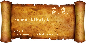 Pummer Nikolett névjegykártya